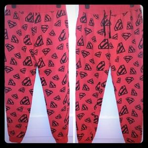Red and Black Superman Sweatpants